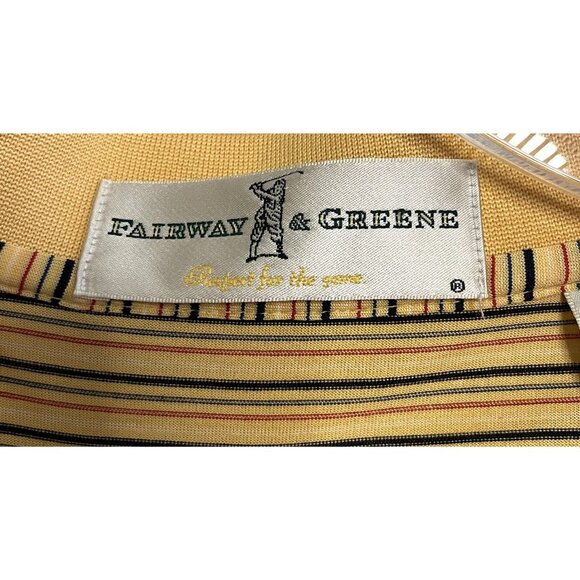 Fairway & Greene Flint Hills Resources Yellow Striped Mens Golf Polo Large - Picture 2 of 13